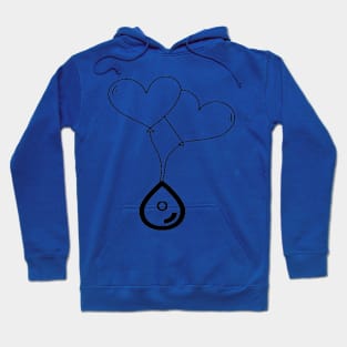 Heart with Blood Group O Hoodie